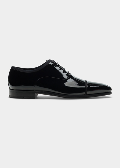 Magnanni Mens Black Jadiel Patent-leather Oxford Shoes