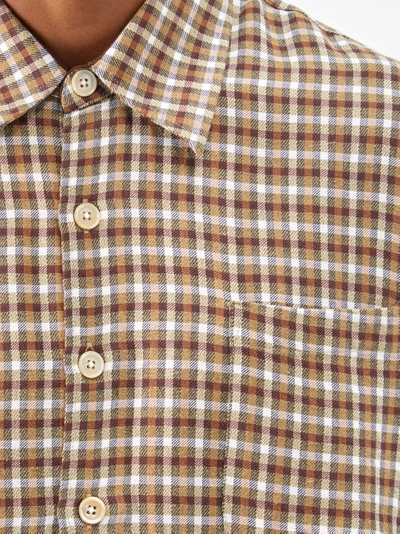 Above Checked Linen Shirt In Green Above Checked Linen Shirt In Green
