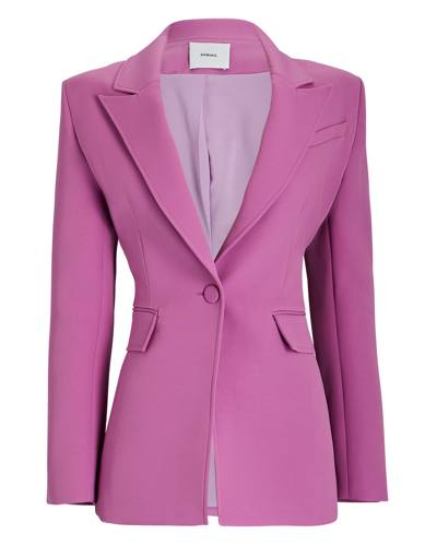 Shop Aknvas Taylor Single-breasted Crepe Blazer In Pink