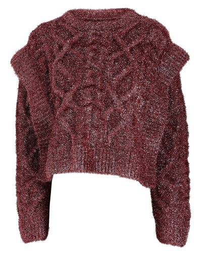 Shop Aknvas Bonnie Metallic Cable-knit Sweater In Pink