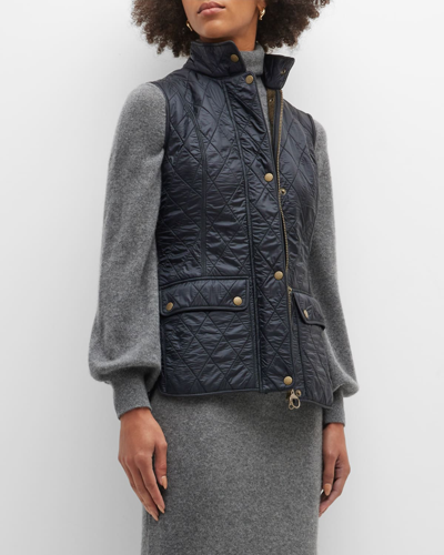 Shop Barbour Wray Quilted Gilet W/ Fleece Lining In Navy