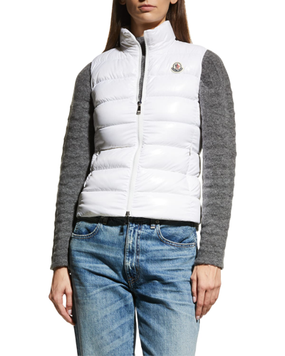 Shop Moncler Ghany Shiny Quilted Puffer Vest In White 034