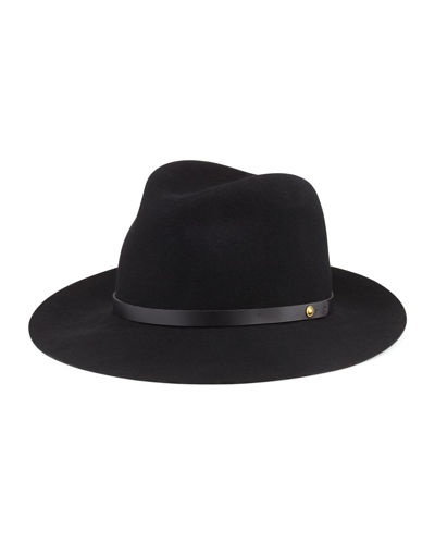Shop Rag & Bone Floppy Brim Wool Fedora Hat In Black