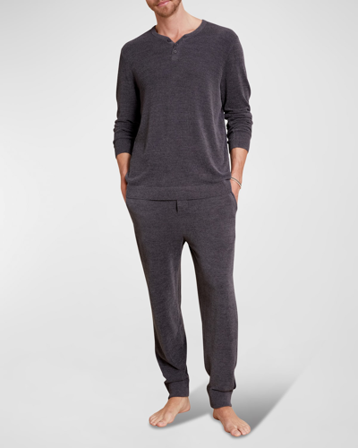 Shop Barefoot Dreams Men's Henley Pullover Sweater In Carbon