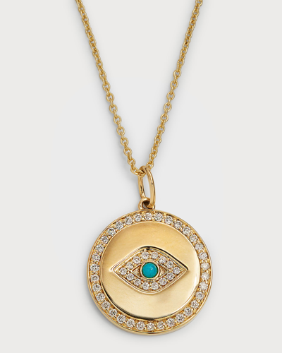 Shop Sydney Evan 14k Evil Eye Coin Medallion On Tiffany Chain Necklace