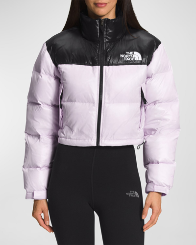 Shop The North Face Nuptse Short Jacket In Lavender Fog