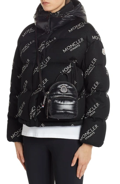 Shop Moncler Mini Kilia Quilted Crossbody Backpack In Black