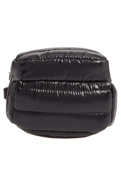Shop Moncler Mini Kilia Quilted Crossbody Backpack In Black