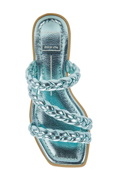 Shop Dolce Vita Iman Slide Sandal In Electric Blue Metallic Stella