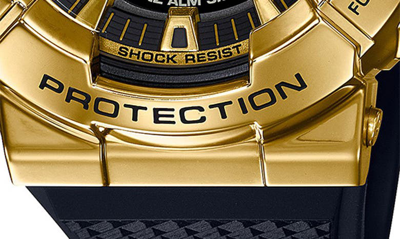 Shop G-shock Gm-110 Series Analog-digital Watch, 49mm In Black And Gold