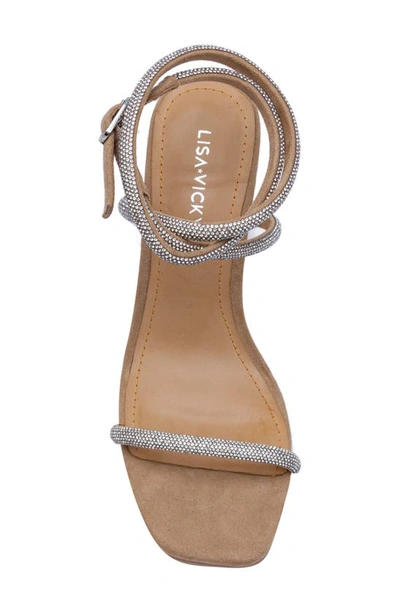 Shop Lisa Vicky Angelic Rhinestone Ankle Strap Sandal In Silver