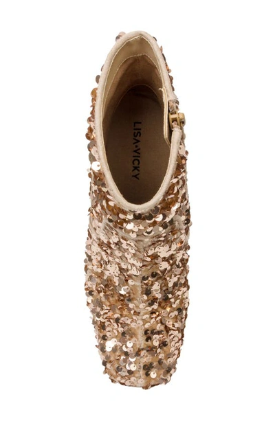 Shop Lisa Vicky Crazed Sequin Boot In Champagne Srquins