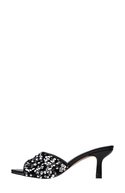 Shop Lisa Vicky Pretty Sequin Slide Sandal In Platinum Black