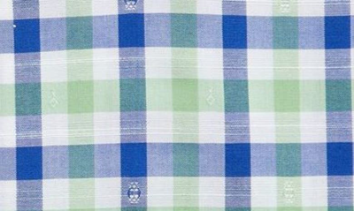 Shop Duchamp Tailored Fit Gingham Dress Shirt In Green