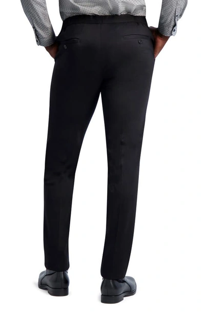 Shop Karl Lagerfeld Pointe Flat Front Stretch Pants In Black