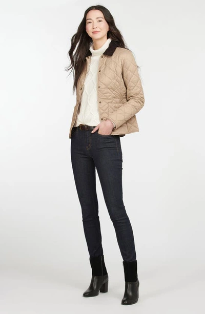 Shop Barbour Deveron Diamond Quilted Jacket In Light Trench