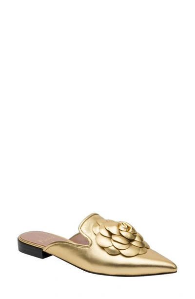 Shop Linea Paolo Flower Mule In Gold