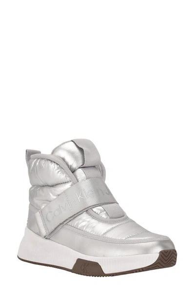 Shop Calvin Klein Mabon High Top Sneaker In Silver