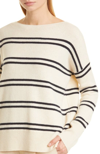 Shop Vince Double Stripe Wool & Cashmere Sweater In H Pampas/ Coastal