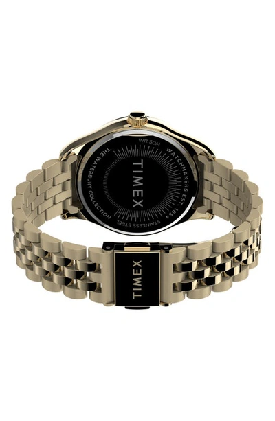 Shop Timex Waterbury Legacy Bracelet Watch, 34mm In Gold/ Black/ Gold