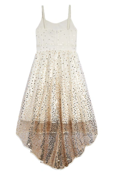 Shop Marchesa Kids' Sequin High-low Party Dress In Champagne