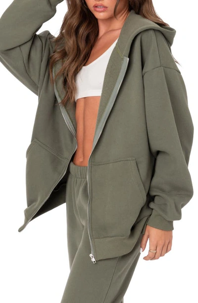 Edikted Nova Oversize Hoodie In Olive