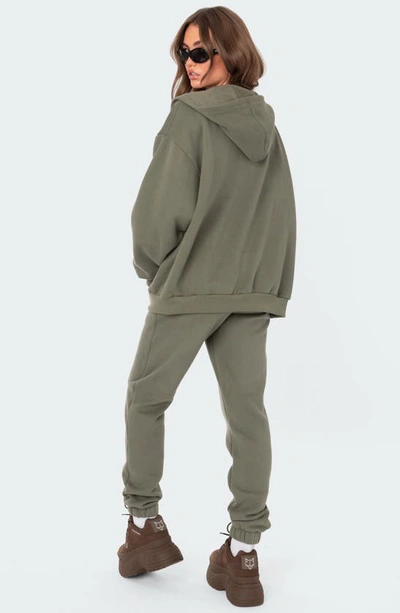 Edikted Nova Oversize Hoodie In Olive