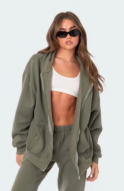 Edikted Nova Oversize Hoodie In Olive