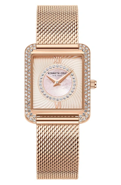 Shop Kenneth Cole Automatic Pavé Bracelet Watch, 30.5mm In Rose Gold