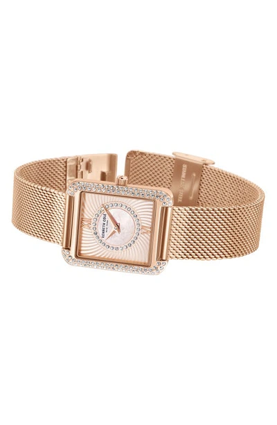 Shop Kenneth Cole Automatic Pavé Bracelet Watch, 30.5mm In Rose Gold