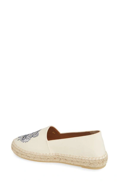 Shop Kenzo White Tiger Embroidered Espadrille In Putty