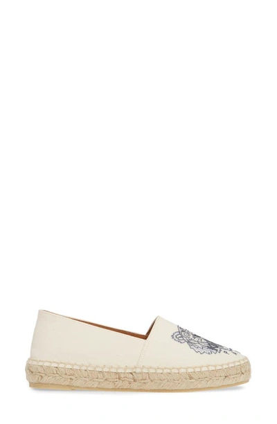 Shop Kenzo White Tiger Embroidered Espadrille In Putty
