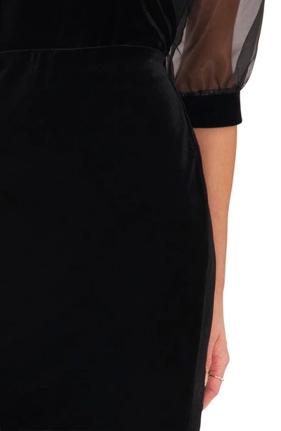 Shop Halogen Velvet Pencil Skirt In Rich Black