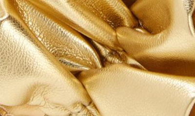 Shop Dolce & Gabbana Scrunchie Strap Metallic Sandal In 80997 Gold