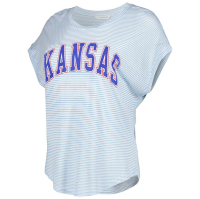 Shop Camp David White/light Blue Kansas Jayhawks Day Trip Striped Scoop Neck T-shirt