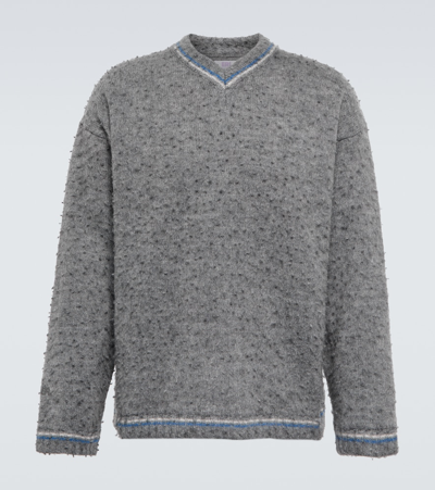 Shop Erl Wool-blend Sweater In Grey
