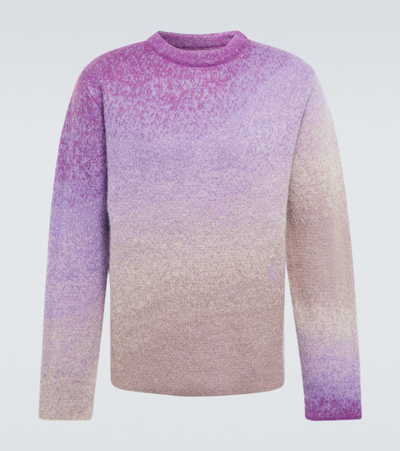 Shop Erl Gradient-effect Mohair-blend Sweater In Purple