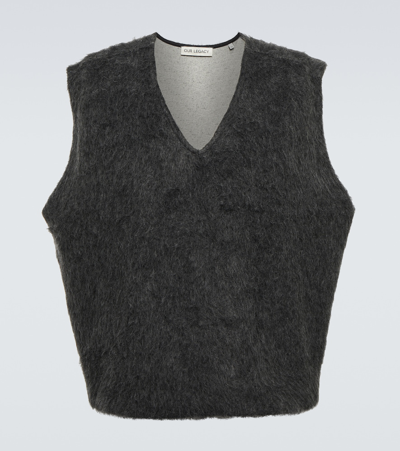 Shop Our Legacy Double Lock Sweater Vest In Ash Grey Alpaca