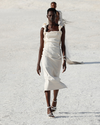 Shop Jacquemus La Robe Crema Maxi Dress In Off-white