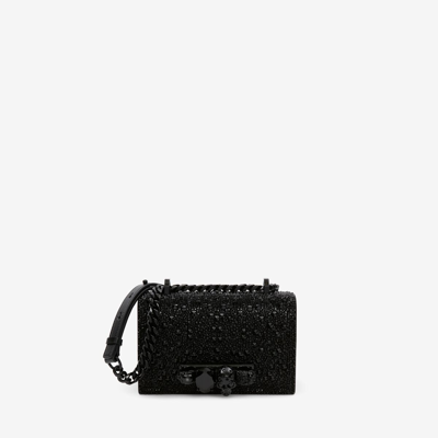 Alexander Mcqueen Mini Jewelled Satchel In Black