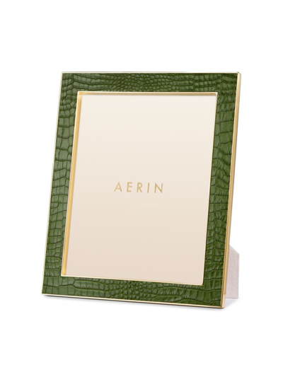 Shop Aerin Classic Crocodile-embossed Leather Frame