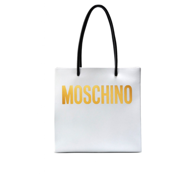 Shop Moschino Logo Tote In White