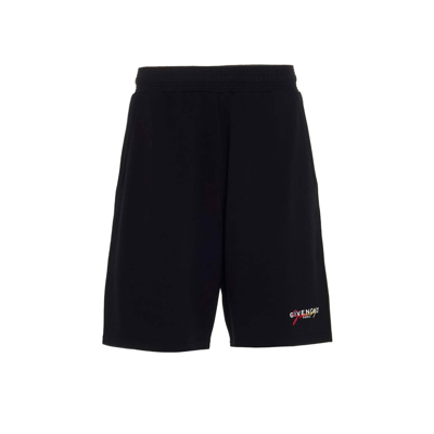 Shop Givenchy Logo Track Shorts In Black