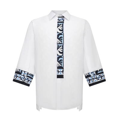 Shop Dolce & Gabbana Maiolica Print Shirt In White