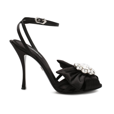 Shop Dolce & Gabbana Bette Crystal Sandals In Black