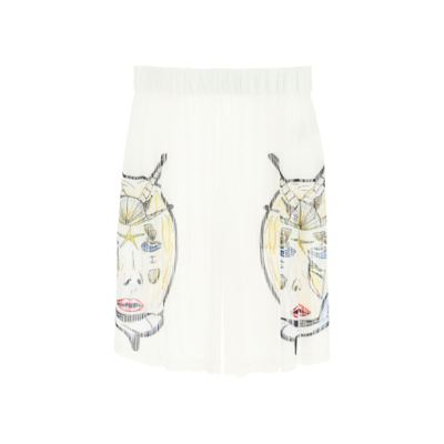 Shop Burberry Mythological Motif Shorts In White