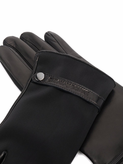 Shop Emporio Armani Wool Gloves In Black