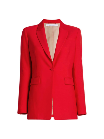 Shop Another Tomorrow Women's Core Single-breasted Merino Wool Jacket In Red