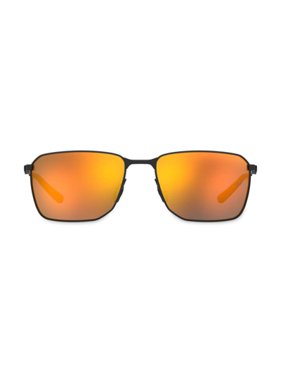 Shop Under Armour Men's Scepter 58mm Square Sunglasses In Black Orange