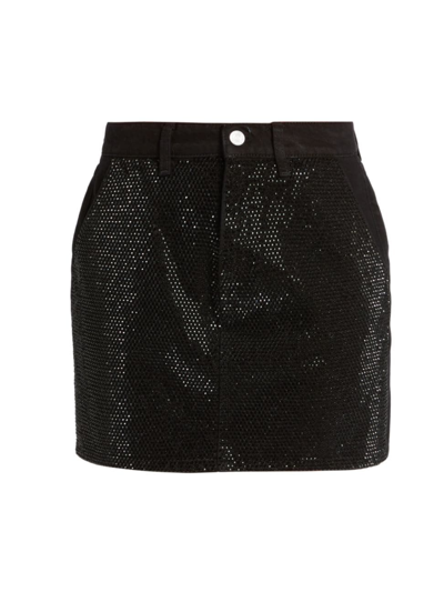 Shop Frame Women's  Atelier Studded Le Mini Skirt In Noir Glitz
